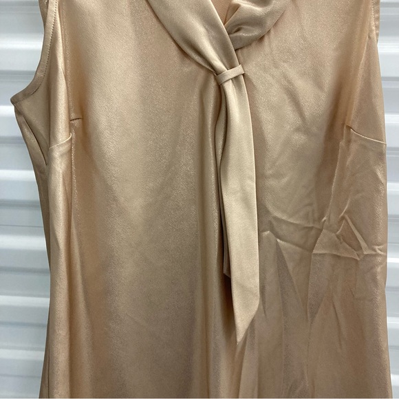Tahari ASL Gold Tie-Front Sleeveless Blouse - Picture 5 of 11